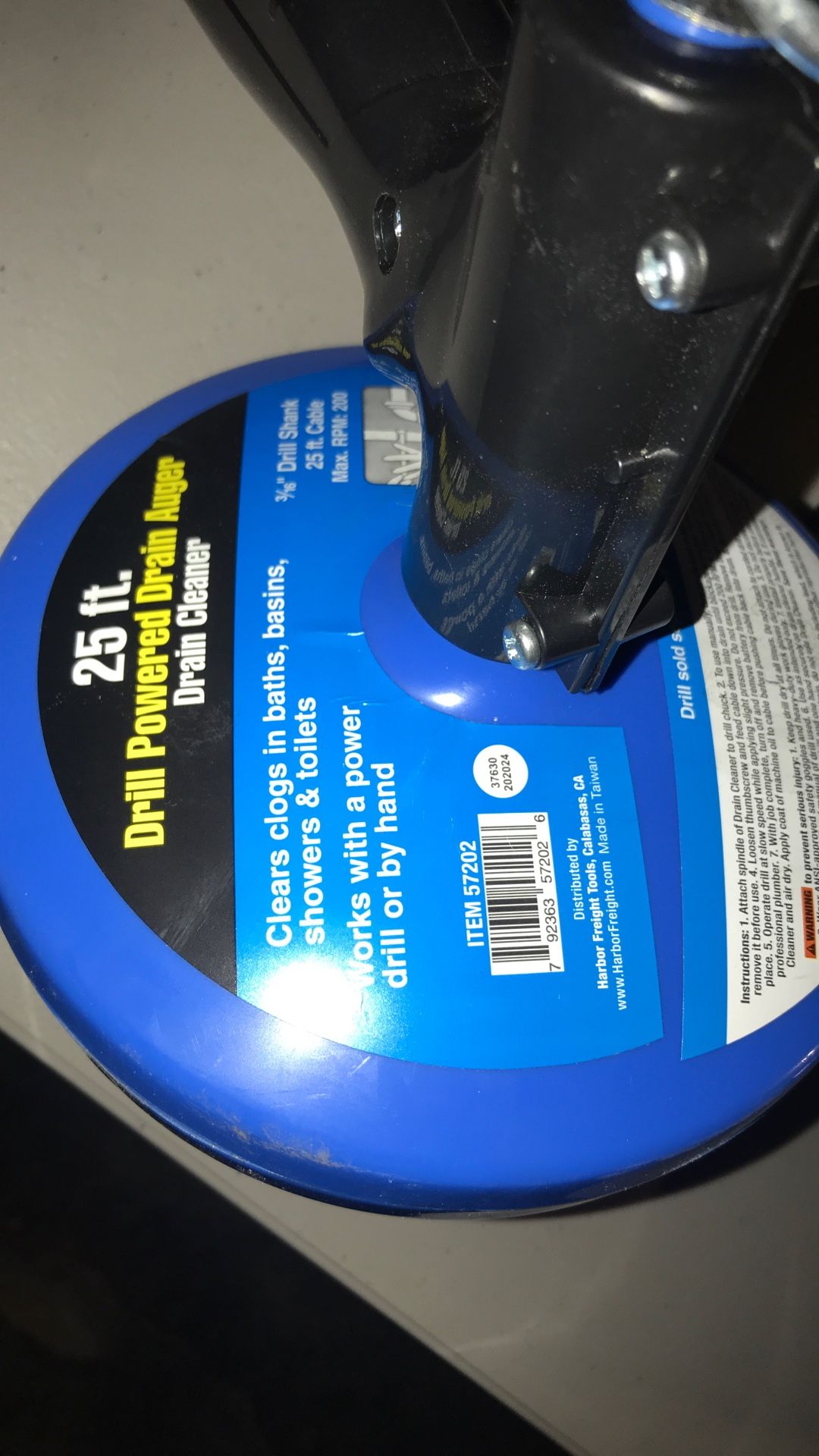 25ft Drill Powered Drain Auger
