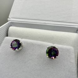 New Sterling Silver Topaz Earrings
