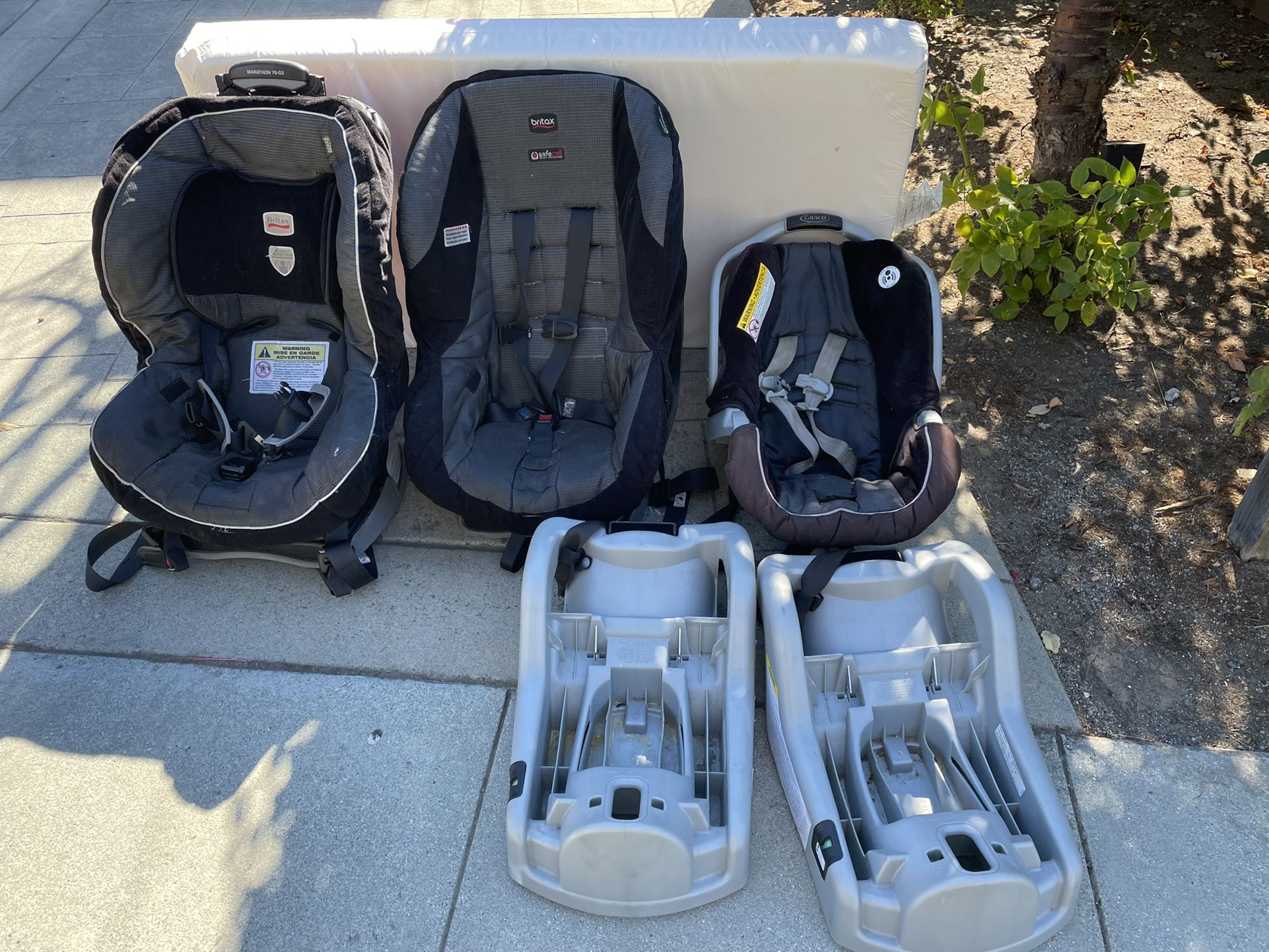 FREE 2 Britax Car Seats, Graco Baby Car Seat, 2 Graco Bases And A Baby Crib Mattress 