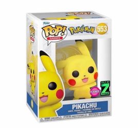 Funko Pop! Pokemon Pikachu (Flocked) 553 Exclusive New With  protector