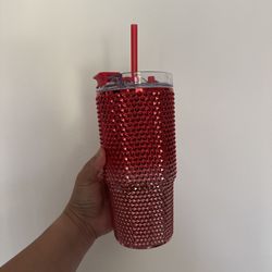 Festive Voice Studded Red tumbler 30oz