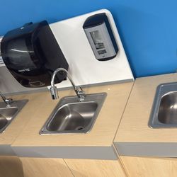 Portable sink with paper and soap dispenser