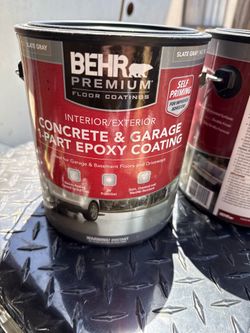 NEW Behr Premium Garage Floor Epoxy Coating – 4 Sealed Cans