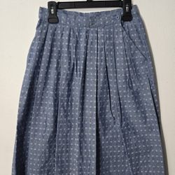 Vintage Briggs NY Blue Pleated Midi Skirt Size 12 – 27" Length