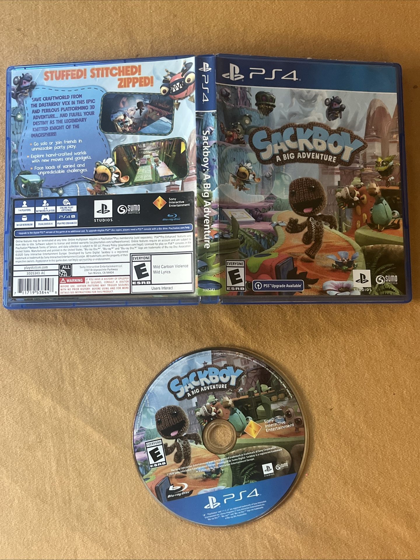 Sackboy: a Big Adventure (Sony PlayStation 4, 2020) PS4 TESTED