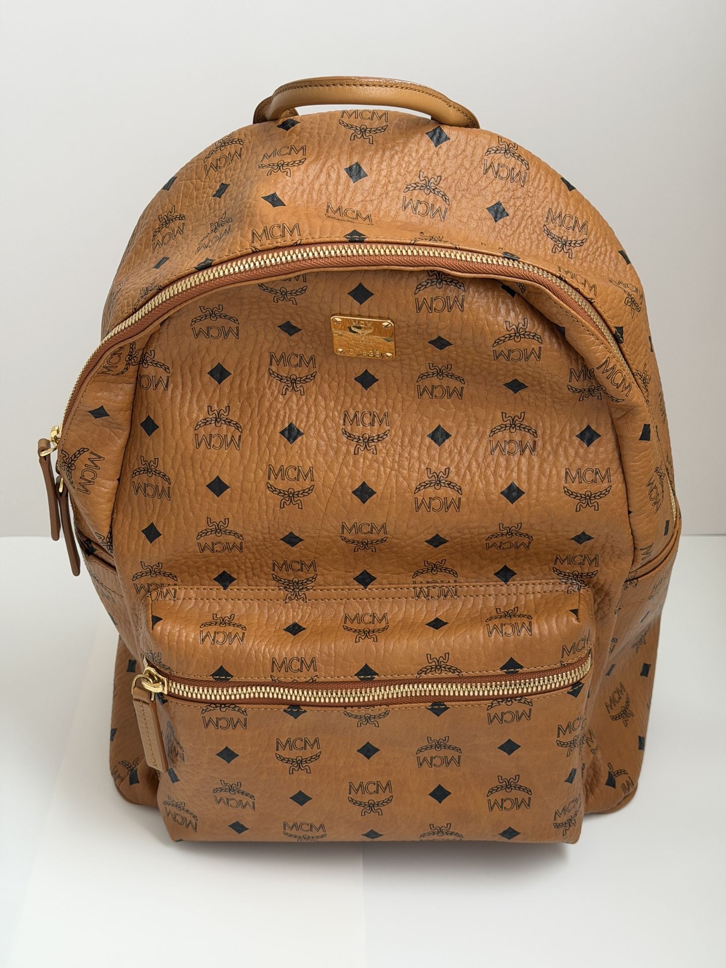 MCM Visetos Backpack in Cognac size M Excellent Condition