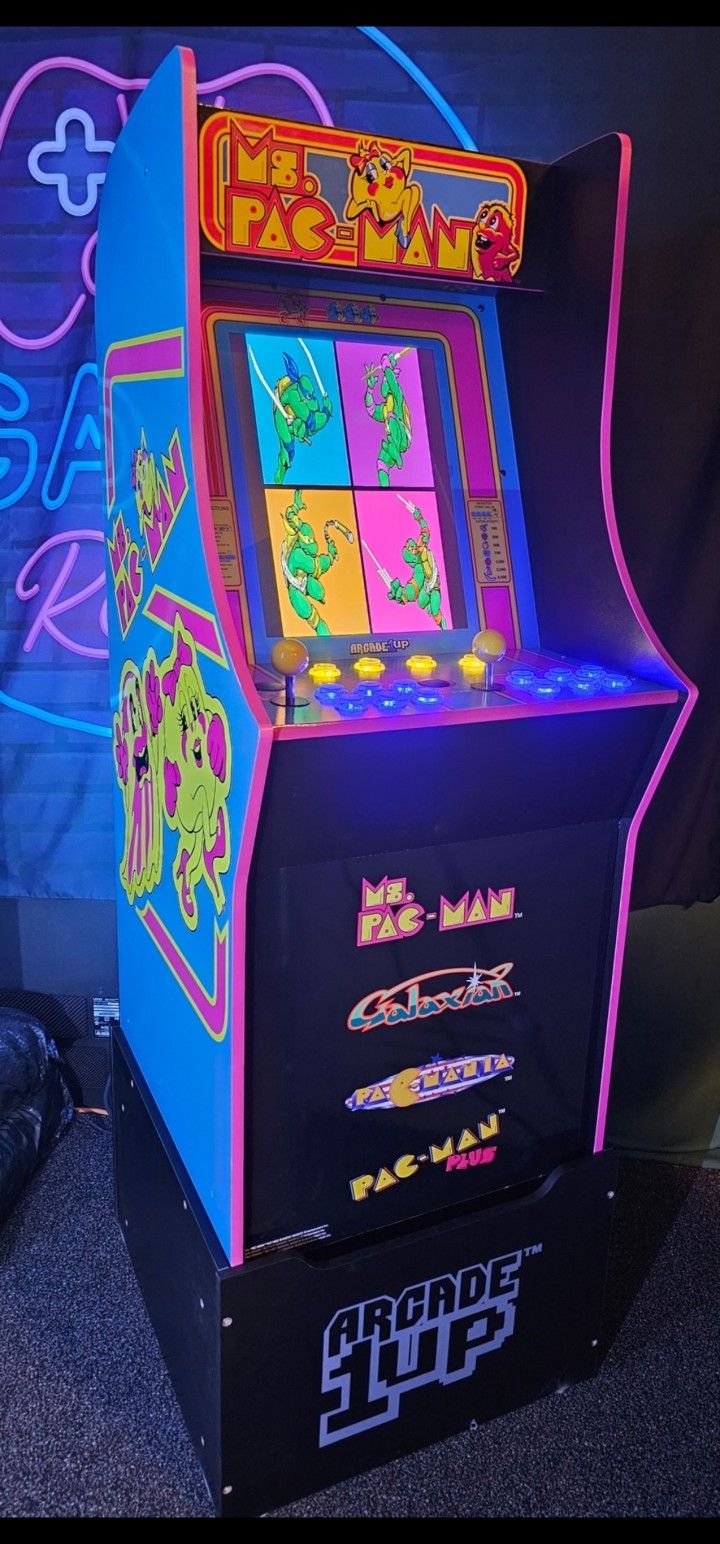 Retro Ms Pac Man Arcade1up Cabinet With Over 15,000 Video Games