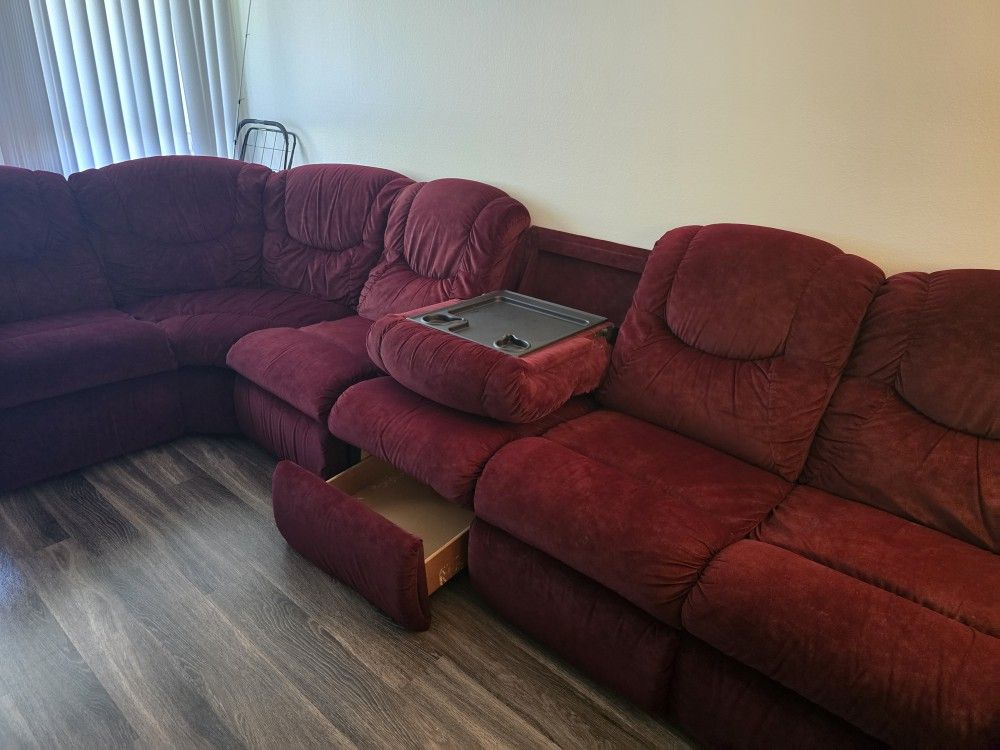 Red Sectional Coach