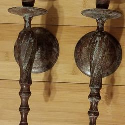 Rustic Metal Wall-mount Candle Holders