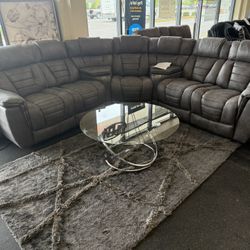 3 Power Recliners Sectional On Sale