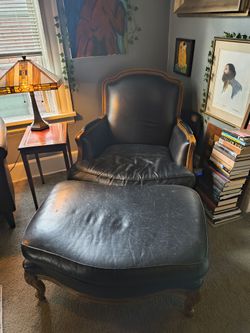 French Style Bergère Chair & Ottoman