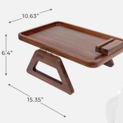 Smart Design Acadia Armrest Tray With Non-Slip Backing & Spring Hinged Arms