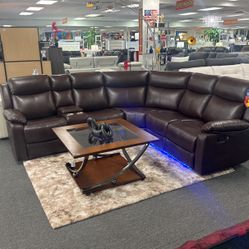 Weekend Deal Alert🚨Stunning Chocolate Reclining Sofa Sectional Available Now $999