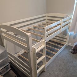 Twin Size Bunk Bed All White