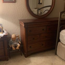 Bedroom Dresser, Mirror, & Nightstand 