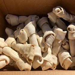 Natural Rawhide Bones 9”