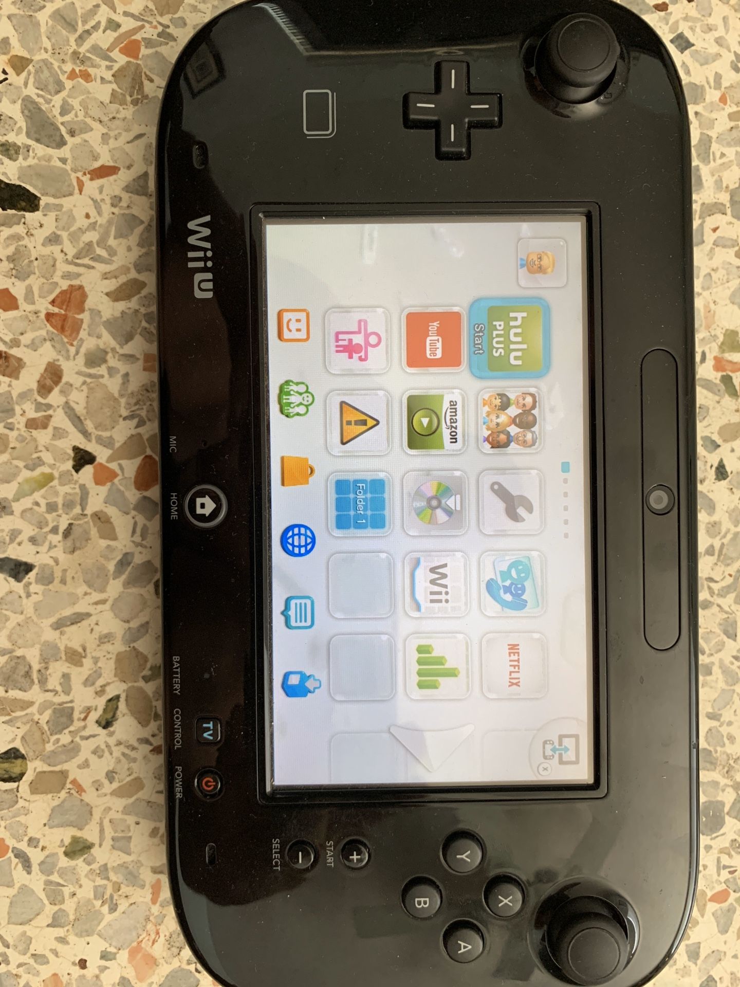 Nintendo Wii U 32GB Black Console with 6 games and accessories - $135