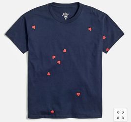 ❤️J Crew❤️Heart Tee❤️Brand New❤️Size M❤️Navy❤️Hearts❤️Super Cute❤️