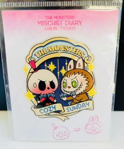 The Monsters Mischief Diary Labubu Tycoco “Cozy Sunday” Sticker – Designer Art Collectible