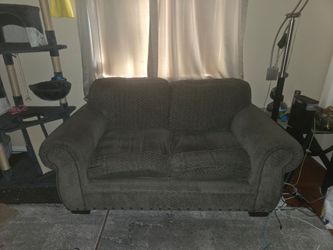 Gray Fabric Loveseat Sofa