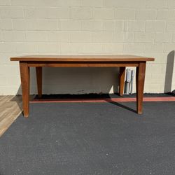 Vintage Solid Pine Wood Dining Table | Farmhouse Style