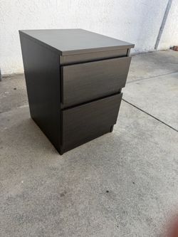 IKEA Malm 2-Drawer Nightstand Black-Brown