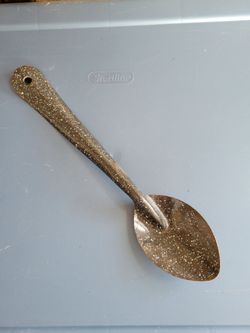 Vintage Enamel Splatterware Serving Spoon