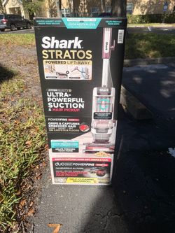 Shark Stratos Upright Vacuum, Pet Friendly, DuoClean PowerFins HairPro, Self-Cleaning Brushroll, Odor Neutralizer Technology, AZ3000 Red Plum