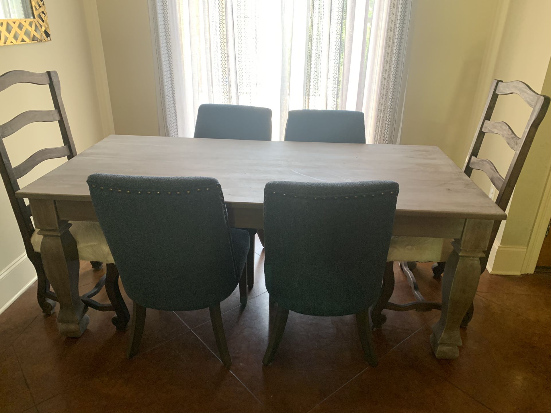 Solid Wood Dining Table And 4 Chairs 