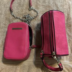 Pink Handbag And Makeup Bag , Each $12