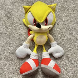 Sonic The Hedgehog Plush Back Pack Yellow Sega Adjustable straps stuffed toy