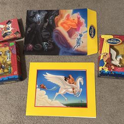 Disney's Hercules Collection Action Figures Trading Cards Lithograph
