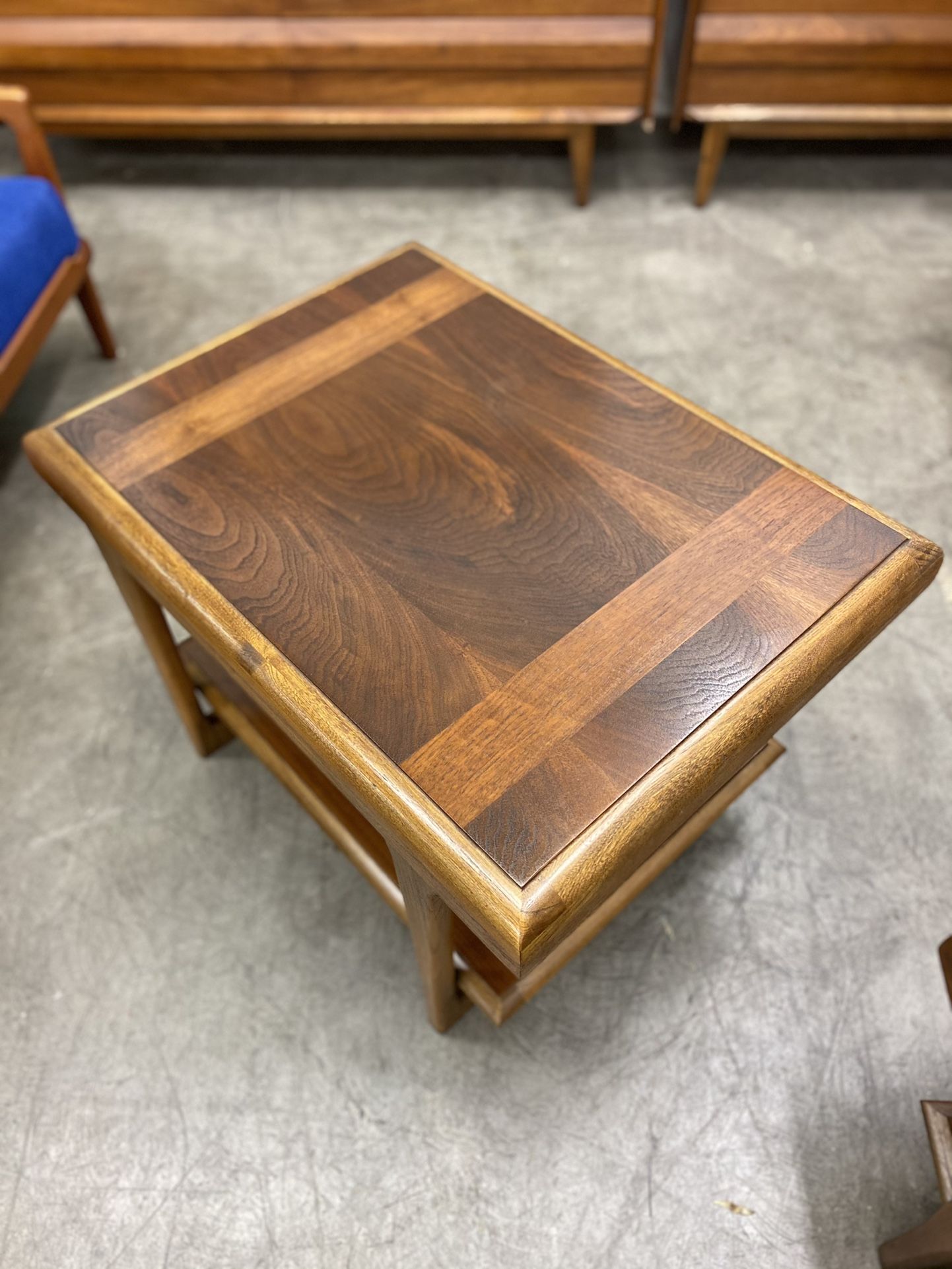 Mid Century Modern Oak And Walnut Lane Furniture Co. Side Table