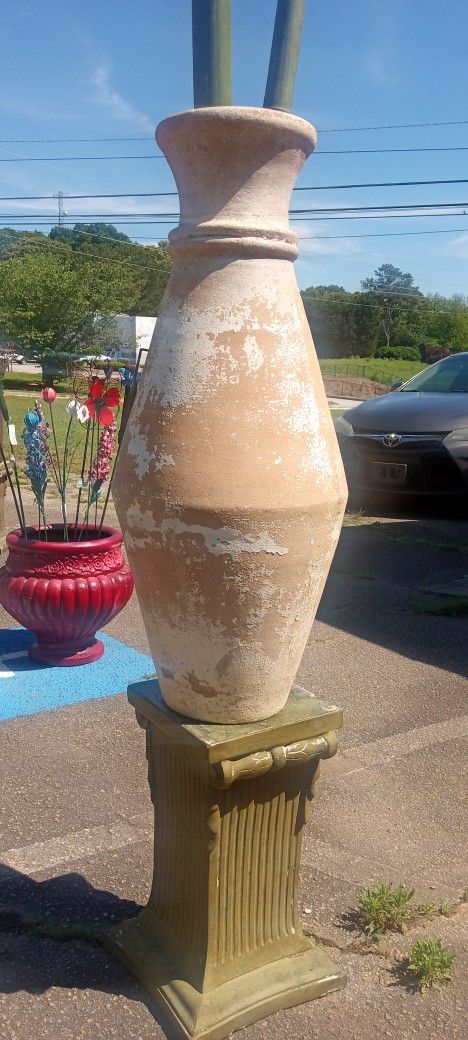 Awesome 3ft Old World Terracotta Garden Stand Heavy Duty Must Pickup Weight 150