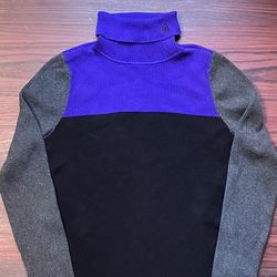 Lauren Exclusive Ralph Lauren Color Block Purple Black TurtleNeck 