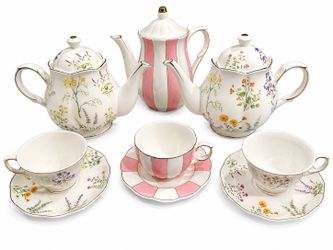 Teacup Sets - 3 Tea Kettles and 3 TeaCup Sets
