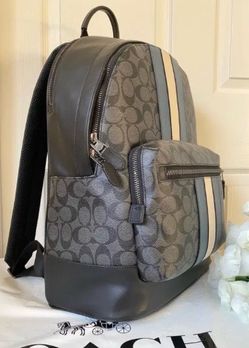 Coach gray monogram backpack