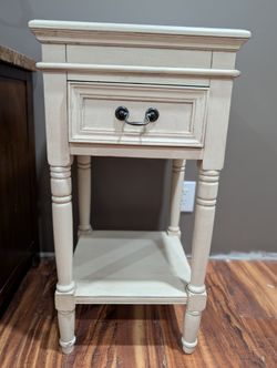 Off White Distressed Accent Table