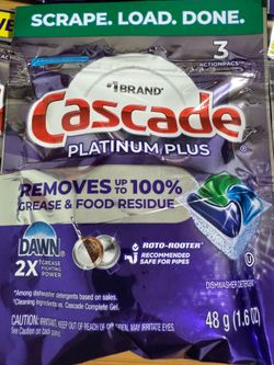 11 Packs Cascade Platinum Plus Dishwasher Pods 3ct Per Bag All Brand New - 6 Packs Scrape. Load. Done - 5 Packs New & Improved