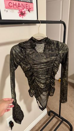 Mesh long sleeve bodysuit