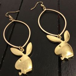 Gold Tone Drop Style Playboy Bunny Earrings/ new 2020 jewelry paparazzi drip fashion gift