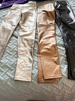 3 pairs pull on shiny pants size S