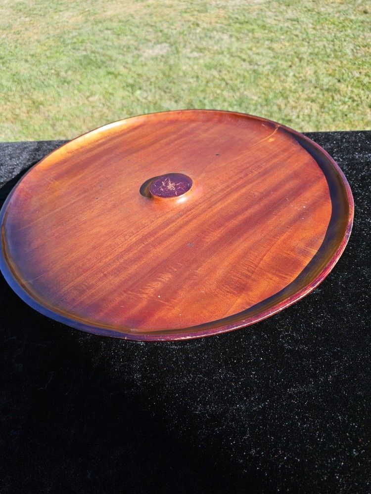 $15.00 - Lazy Susan Stand, Rotating Pedestal Base!  Gorgeous Wood/Multifunctional Uses!  Price Reduction!!