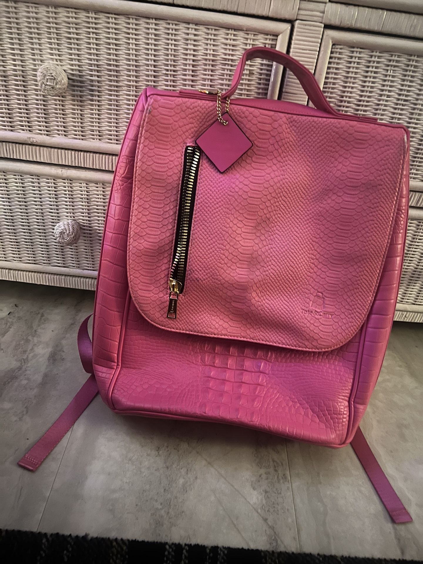 Stylish Used Hot Pink Vegan Leather Apollo 2 Tote & Carry Bag