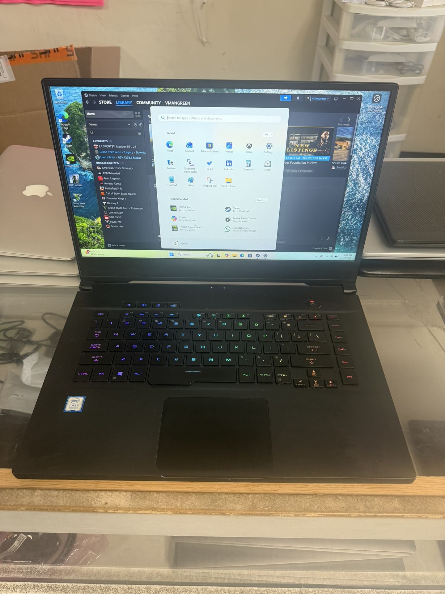 ASUS ROG ZEPHYRUS GAMING LAPTOP 32GB RAM/1TB SSD INTEL i7 RTX 2060 GPU