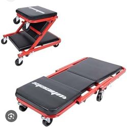 ☀️#1439  Mechanic Creeper 36 inches 3-in-1 Mode Z Seat 340lbs Capacity, Foldable Garage Adjustable R