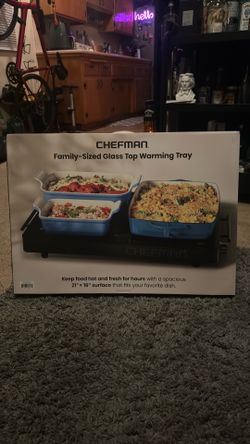 CHEFMAN glass top warming tray