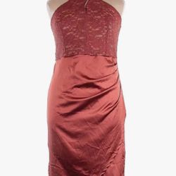 $5 XXL Copper/brown Halter Neck Ruched Lave Top Party Dress