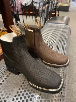 Botines de piel punta cuadrada para hombre