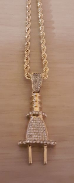The Plug chain with stones 20"